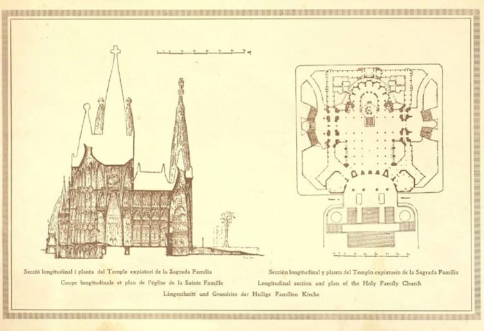 Sagrada Família -plans sketched by Gaudí